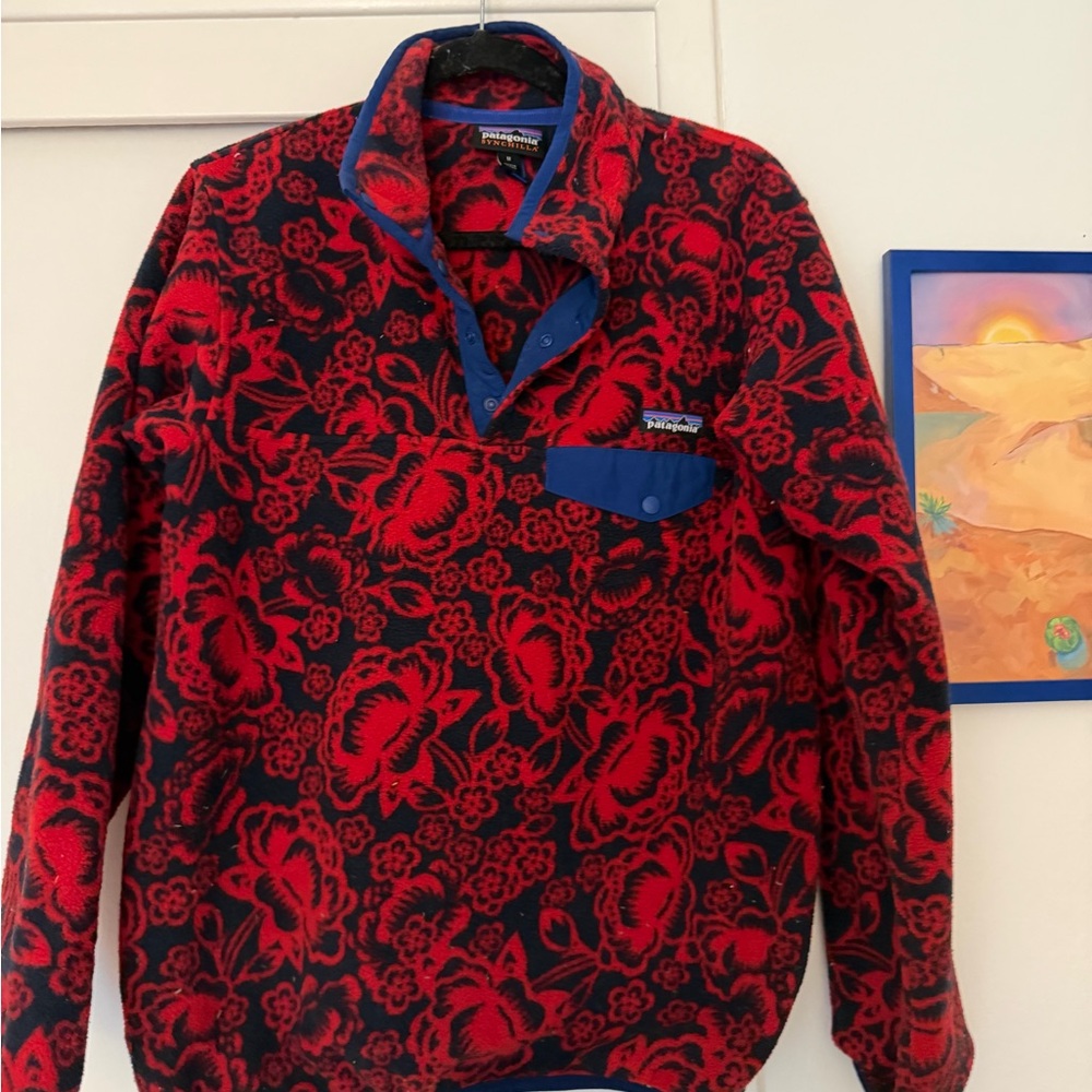 Patagonia Synchilla Red and Blue Fleece